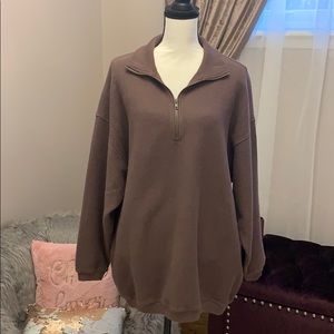 Aerie Good Vibes Corded Oversized Hlaf Zip